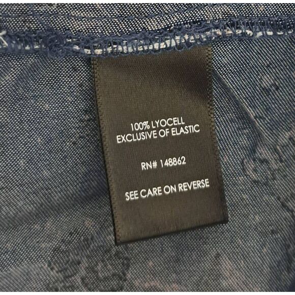 Torrid womens 2xl blue denim shift dress tiered boho pockets puff sleeve - Picture 8 of 8